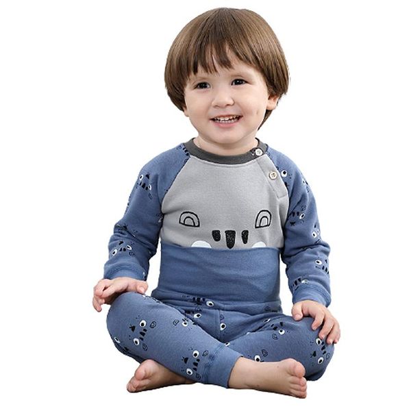

clothing sets nanjiren baby suit boys and girls plus velvet thermal underwear pajamas suits can be worn in all seasons to keep your warm, White