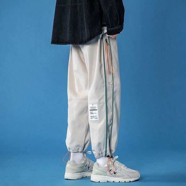 

new large label zipper casual pants in autumn 2020, Black