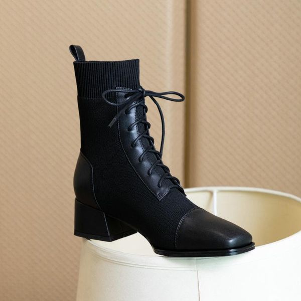 

sklfgxzy new winter 2020 genuine leather women boots motorcycle boots outdoor black fashion women shoes slip-on size 34-43