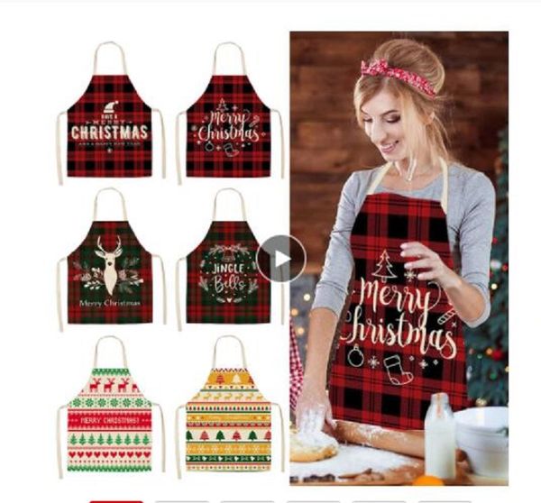 

linen merry christmas apron christmas decorations for home kitchen accessories natal navidad 2020 new year christmas gifts