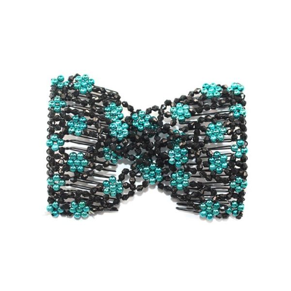 

women pearl beads elastic hair combs double slide magic bun diy hairstyle making tool metal novelty hair clip accessor jllsgr, Silver