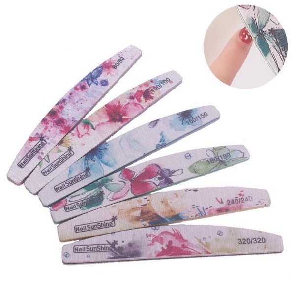 

6pcs mix 80/100/150/180/240/320 grit nail files strong sandpaper washable nails buffer emery board lime manicure qylbca