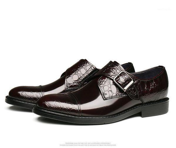 

dress shoes men's business formal wear leather buckle cowhide comfortable genuine leather1, Black