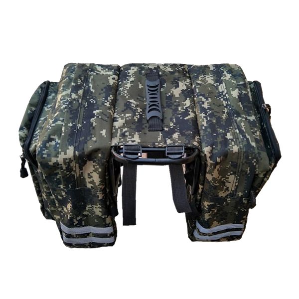 

outdoor bike bicycle double pannier rear seat bag pouch saddle bag trunk bag bike accessory for cycling traveling