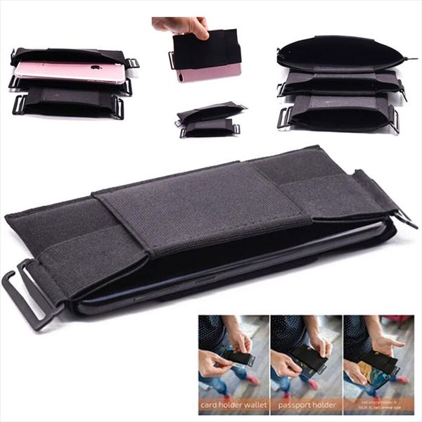 

fashion minimalist invisible wallet waist bag mini pouch safe for key card phone outdoor sport waist packs black