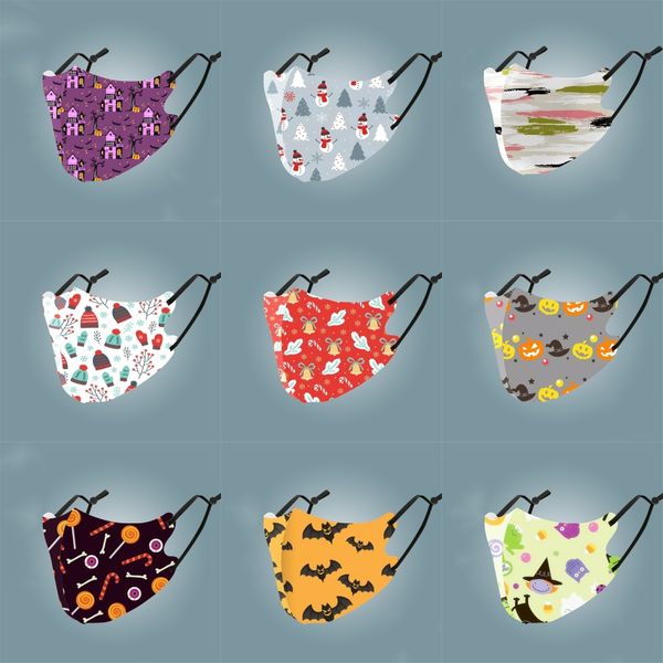 

retro printed pattern masks fashion personality charm men women festival creative design make-up#808, Black
