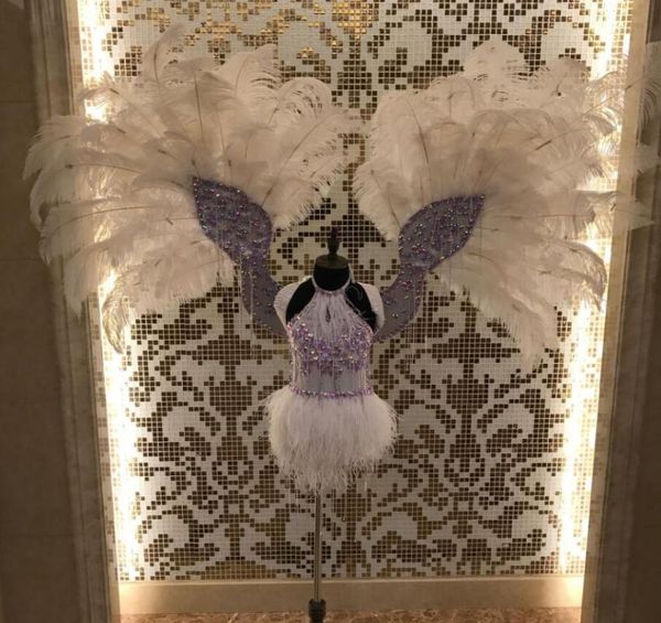 

hair accessories feather creative swimsuit cloak t station serves stage costumes chaofu children girl model, Slivery;white