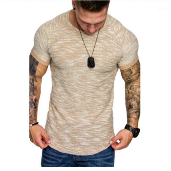 

chrleisure men printed t-shirts o-neck short sleeve slim fit breathable men t-shirts summer sport causal1, White;black