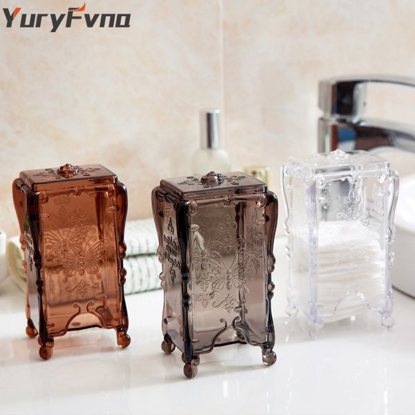 

yuryfvna storage box makeup organizer clear cotton pad cosmetic dispenser container holder case q1218
