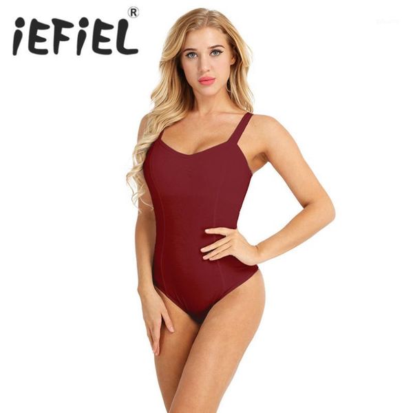 

iefiel women sleeveless built in shelf bra ballet dancer leotard tutu dress for ballet class dancing stage performance1, Black;red
