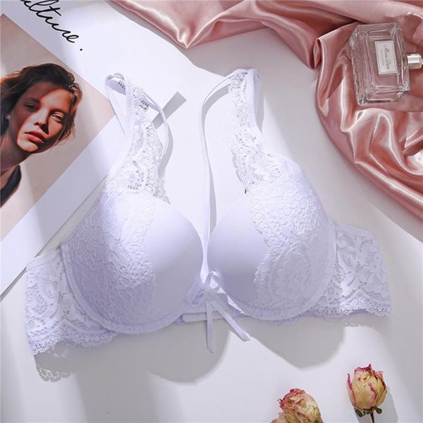 

lace front strap brassiere for women push up bras female lingerie underwear bralette floral women's bra, Red;black