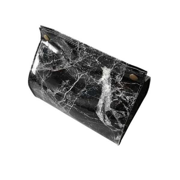 

1pc marbled leather tissue box paper towel bag desknapkin storage container for home l black marbled