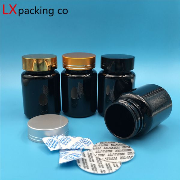 30 pezzi spedizione gratuita 80 100 ml pillola di plastica nera organizzatore di bottiglie polvere caramelle sale da bagno pasta sigillante contenitore cosmetico vuoto