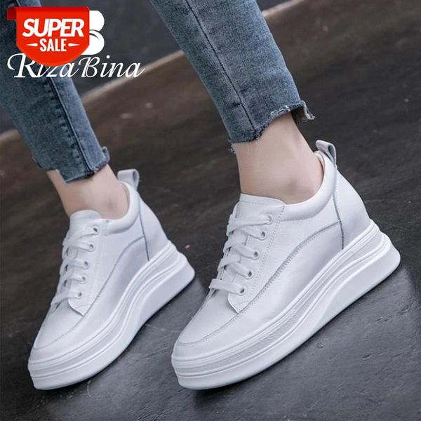 

rizabina new woman shoes cow leather round toe thick bottom women sneakers fashion cool ladies shoes footwear size 34-40 #hf5e