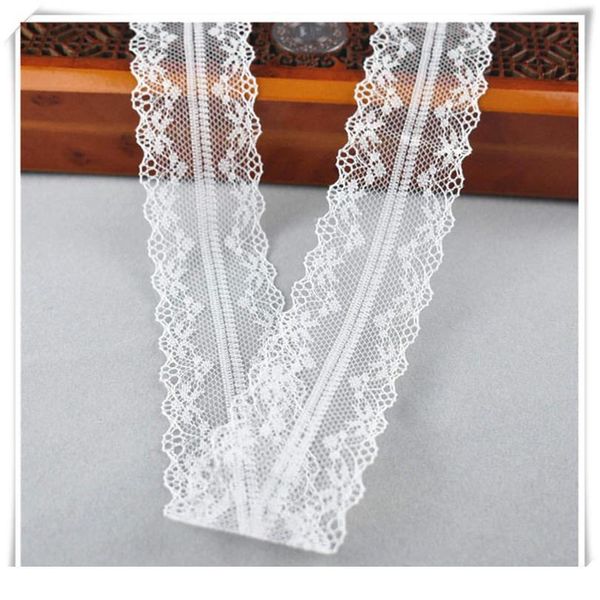 

10yards african lace fabric white lace ribbon3.8cm diy french lace fabric embroidery net holiday decorations clothi jllmrc, Pink;blue