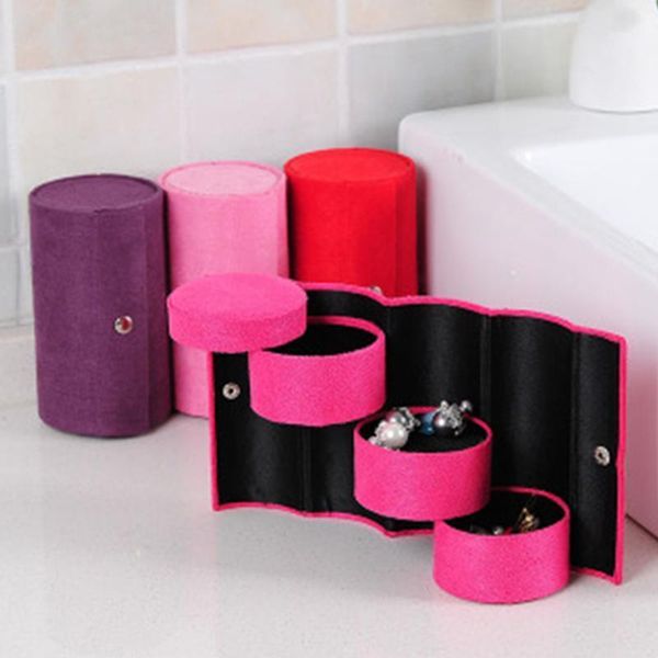 

accessories cylinder cosmetic cases useful 3 layer necklace earring jewelry cosmetic holder organizer display box gift 6703881