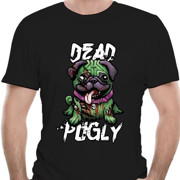 

dead pugly so cute zombie halloween pug dog puppy ph75 black t-shirt loose size tee shirt 8973d sport hooded sweatshirt hoodie