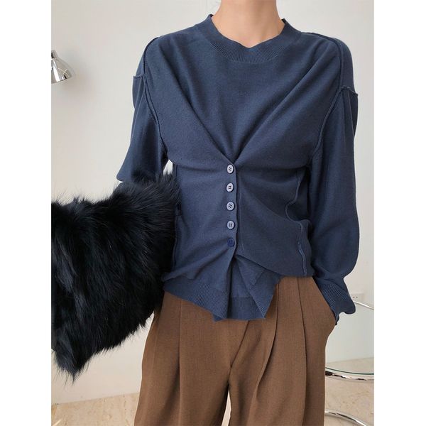 

2021 new autumn winter new french fashion knitted shirt designer and fine versatile pullover kpop s5ou, White;black