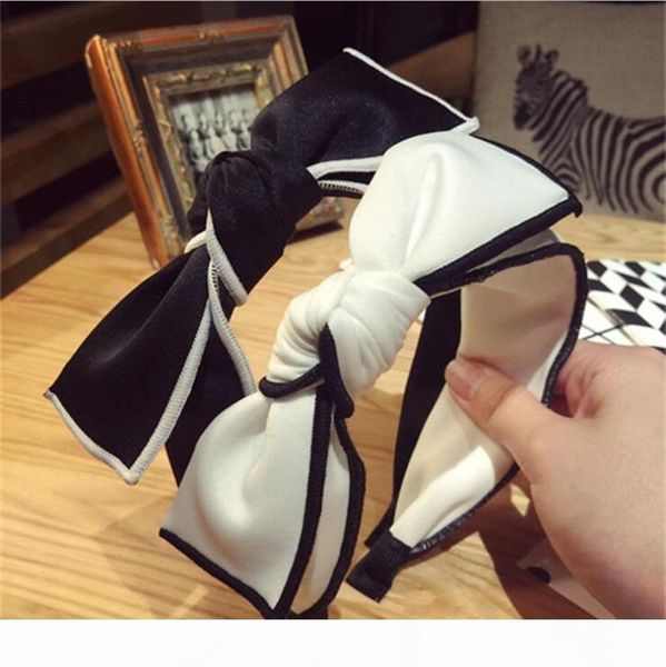 

korean boutique hairband black white bowknot headband women girls hair head hoop bands accessories for women scrunchy hairbands, Black;brown