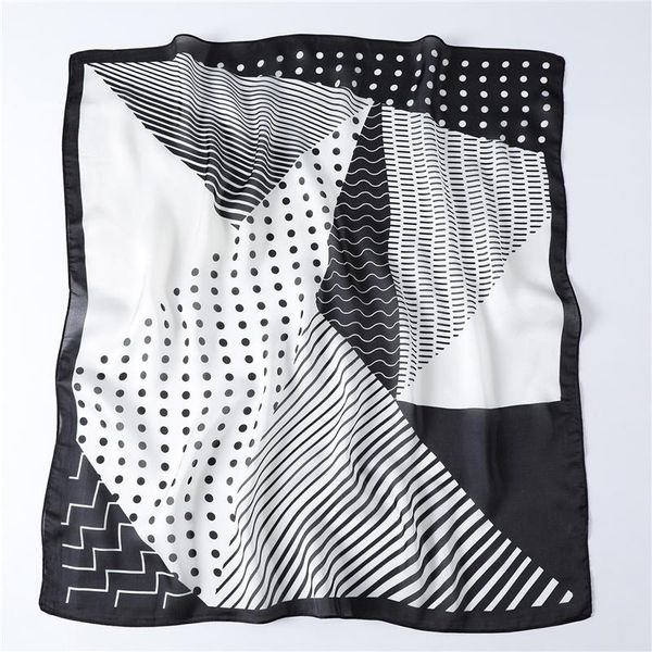 

2020 design silk scarf for women print neck scarves hair wraps lady small square foulard shawls pashmina bandana wmthfh bdesybag, Blue;gray