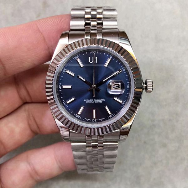 

u1 factory st9 126300 blue dial datejust automatic movement 41mm men watch watches st9 jubilee strap stainless steel mens wristwatches, Slivery;brown