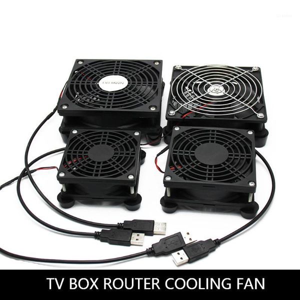 

fans & coolings router fan diy pc cooler tv box wireless cooling silent quiet dc 5v usb power 120mm 120x25mm 12cm w/screws protective net1