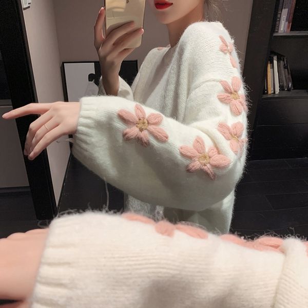 

958ql new style women autumn winter 2020 korean autumn pullovercoat thick pullover fashion languid pullovercoat loose pullover rm8wn, White;black