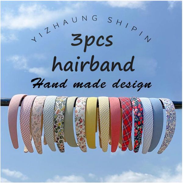 

3/1pcs candy satin covered resin hairbands for women girl kids solid satin print headband hair hoop for holiday hair accessories