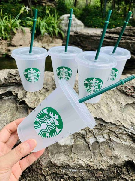 

starbucks mug 16oz 24oz tumblers mugs plastic drinking juice with lip and straw magic coffee mug costom transparent cupi5nni5nn