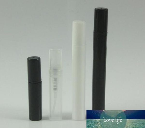 Neuer Stil 2/3/4/5 ml schwarze, transparente, weiße Kunststoff-Sprühflasche, kleine Zerstäuber-Parfümflaschen, Crimp-Neck-Kunststoff-Parfümflasche