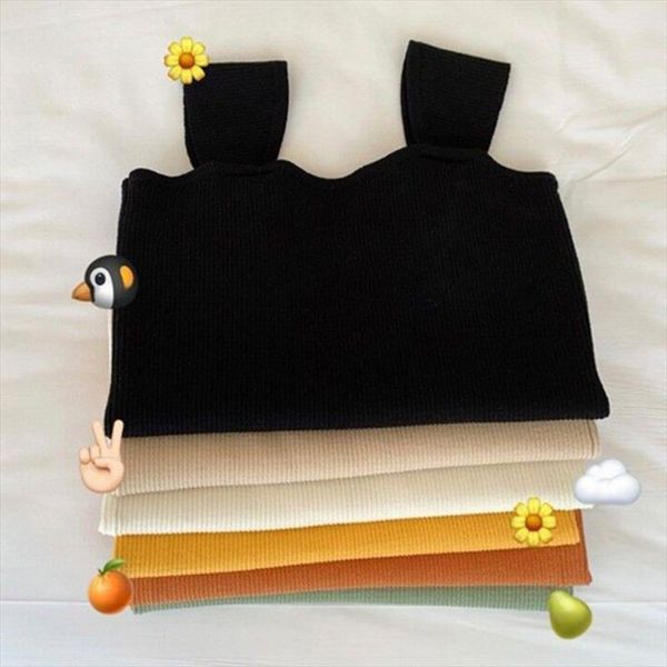 

женщины девушка лето рукава широкая планка tank top solid color thread ребристого вязаный жилет корейского basic нижнее белье сольет майка, White