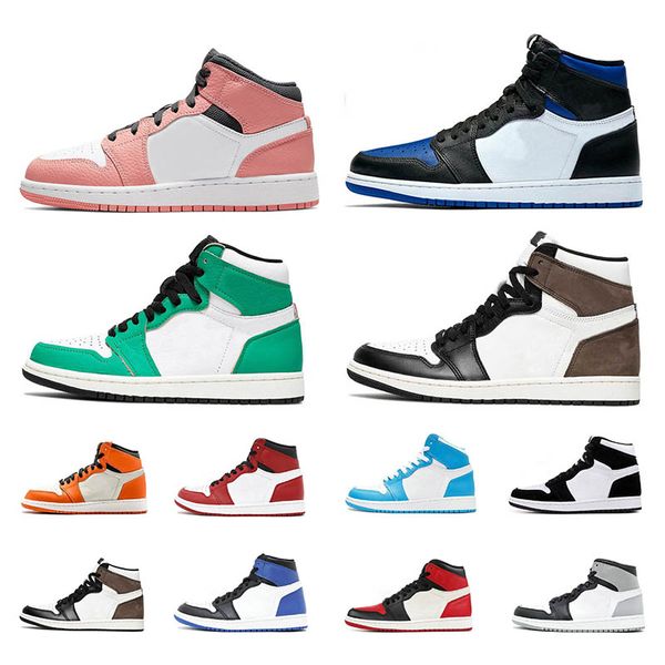 

black mocha 1 men women basketball shoes high unc royal toe pink quartz lucky green chameleon 1s mens sports sneakers