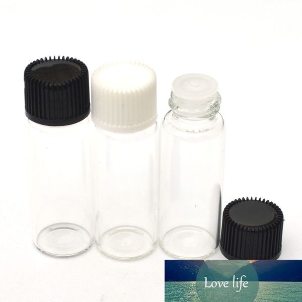10 pcs mini Óleo essencial 5ml garrafa de vidro claro com orifício redutor siamês plugue tampa pequena amostra frascos