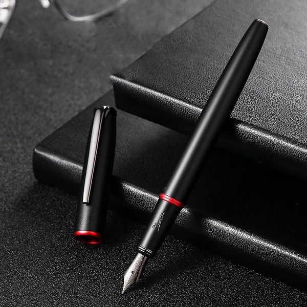 

pimio 916 fountain pen malaga urban series matte black gun gray red black nib stationery office school supplies