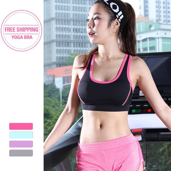 

gym clothing professional women yoga sports bras lady running fitness exercise quick-drying underwear training dancing shockproof vest, White;black