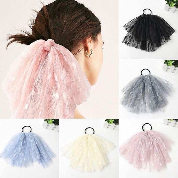 

korea solid color satin chic hair ties hair ropes women headbands elastic chiffon bow rubber bands hair accessories jewelry q sqcydo