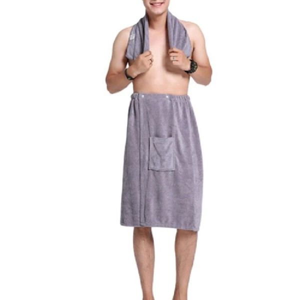 

1set soft man wearable bath towel with pocket mircofiber magic swimming beach towel