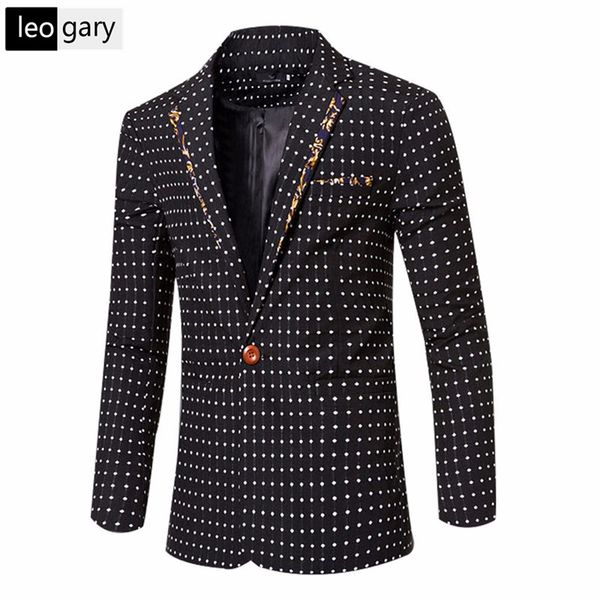 

fashion-new autumn winter mens business blazer jackets dot pattern casual slim fit men blazers suit size m-xxxl, White;black