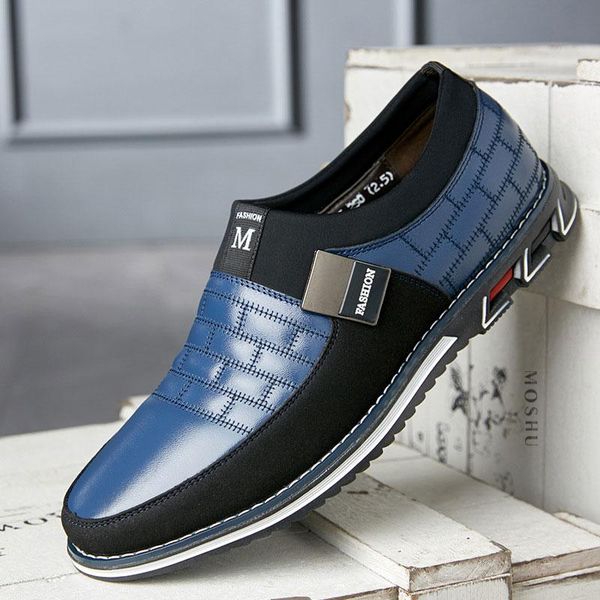 

2020 leather shoes men casual shoes loafers mocasines hombre breathable slip sneakers men leather zapatos de hombre, Black