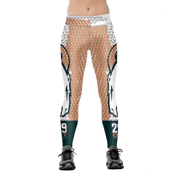 

new digital printing yellow serpentine leggings high waist ankle-length pants legging1, Black