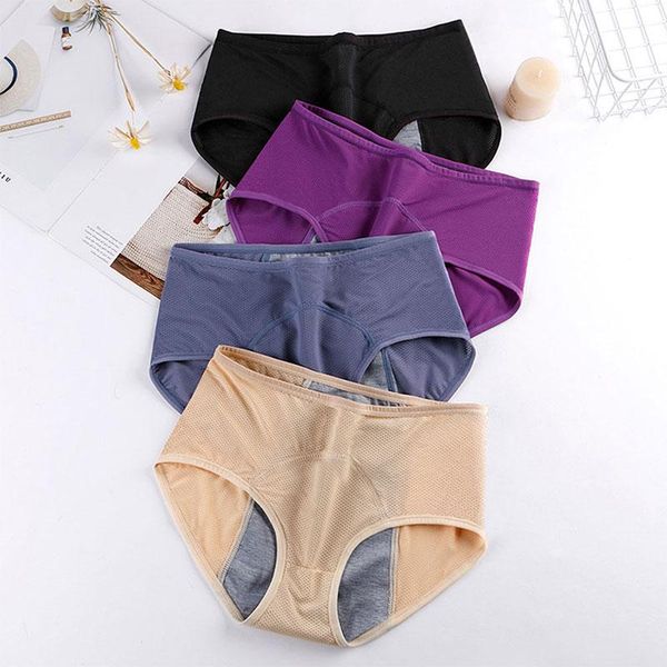 

women's panties high waist menstrual women pants leak proof incontinence underwear period briefs female drop, Black;pink
