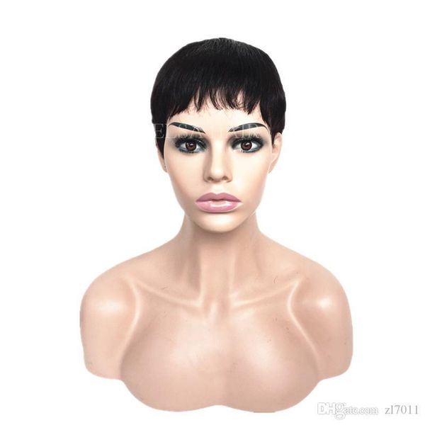

pixie cut short human hair wigs for black women none lace front wigs with baby hair for africans brazilian human wig for black women
