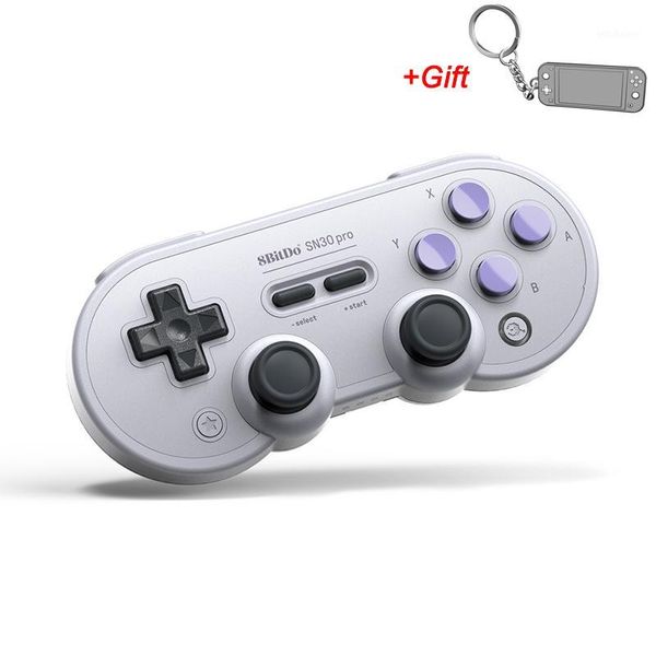 Controladores de jogo joysticks 8bitdo sn30 pro gb/sn bluetooth gamepad controlador para switch ns windows android macOS USB sem fio blu1