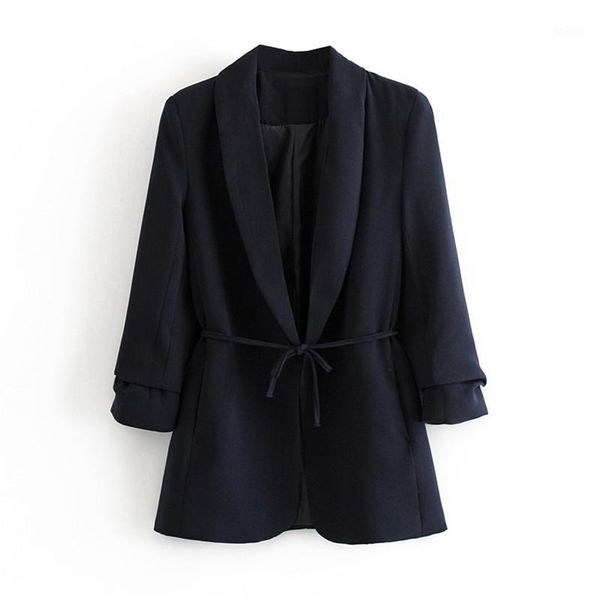 

women's suits & blazers stylish autumn winter women's sashes jackets notched outerwear england style solid long sleeve suits1, White;black