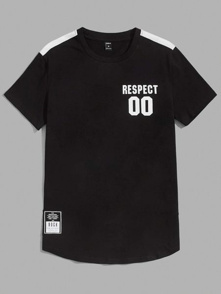 

men letter graphic patch detail tee b4mt#, White;black