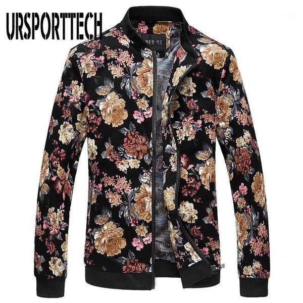 

bomber jacket men spring autumn floral jacket mens korean slim fit long sleeve jackets and coats men's clothing windbreaker 6xl1, Black;brown