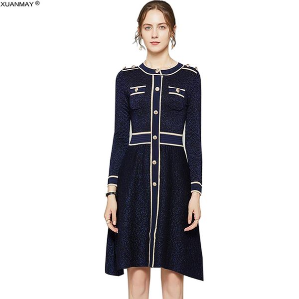 

2020 new black spring long sleeve sweater dress spring women's long style cardigan sweater office lady zip cardigan knit dress lj201114, White;black