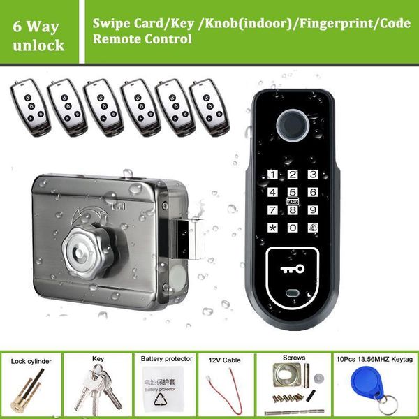 

fingerprint access control wireless biometric lock apartment easy to install smart battery anti theft swipe card1
