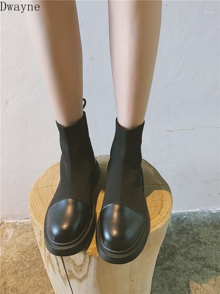 

boots 2021 elastic short tube flat breathable boots1, Black