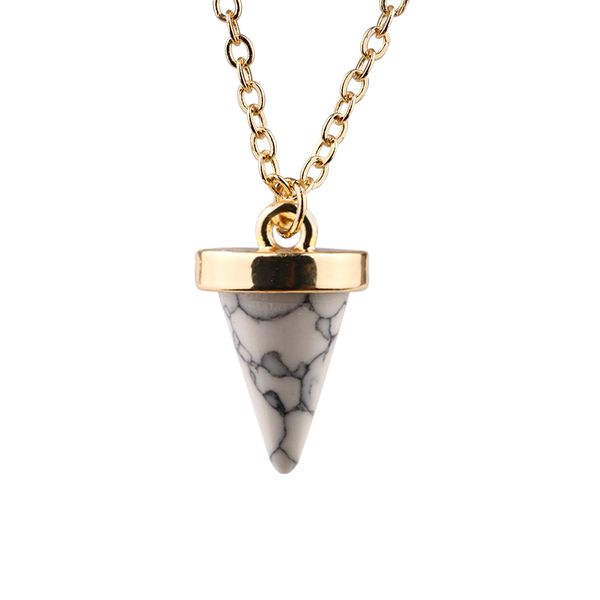 

white marble pendant necklace fashion necklace women jewelry, Silver